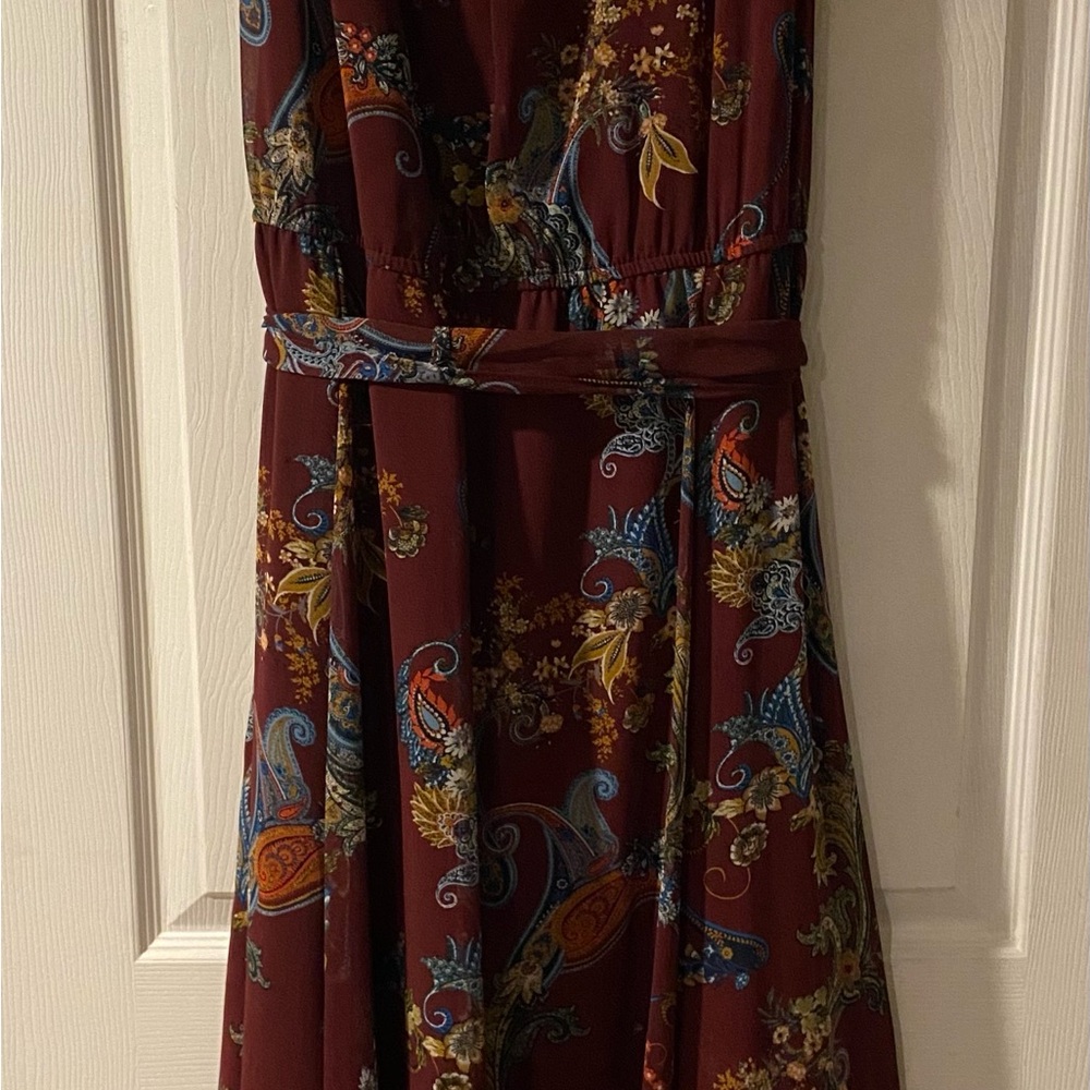 Westport Burgundy Floral Midi Dress - Picture 5 of 6